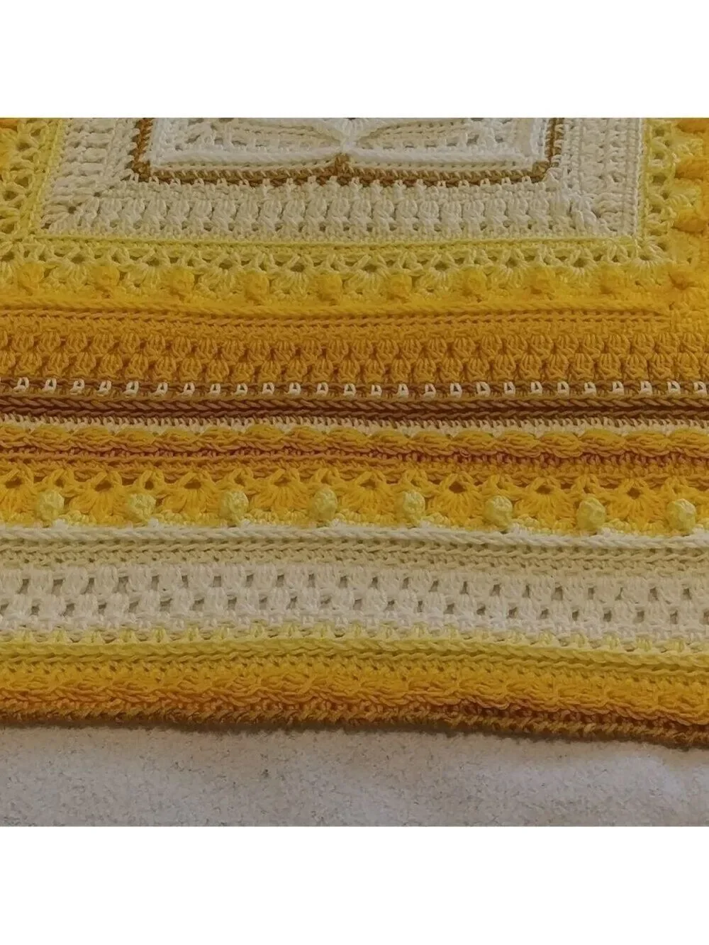 Hooked on Sunshine Pattern Mash-up Unisex Yellow Ombre Baby Afghan/Blanket